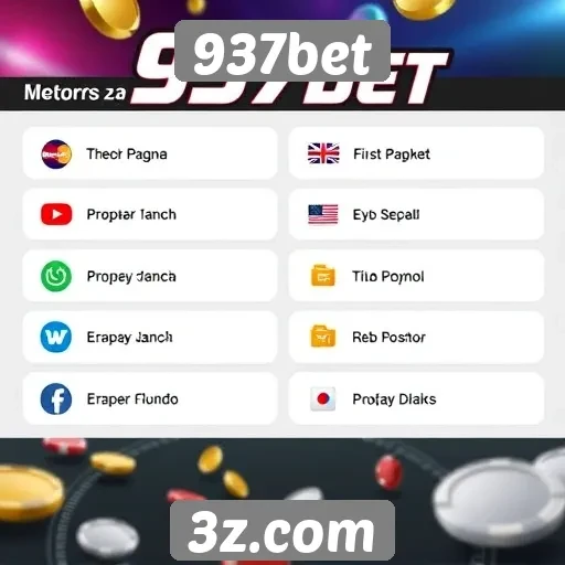 Métodos de pagamento disponíveis no 937bet